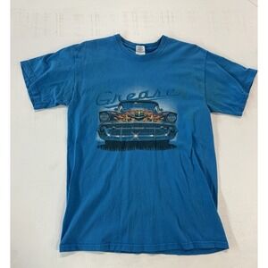 Vintage Grease Hotrod Shirt Blue Size MEDIUM